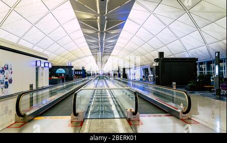 Hong Kong International Airport. Hong kong airport terminal. Stock Photo