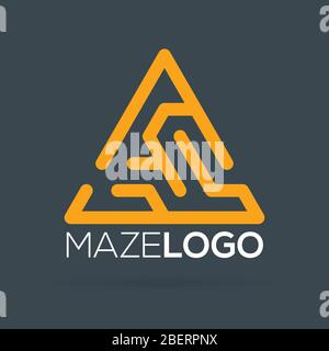 maze labyrinth logo template. vector illustration Stock Vector