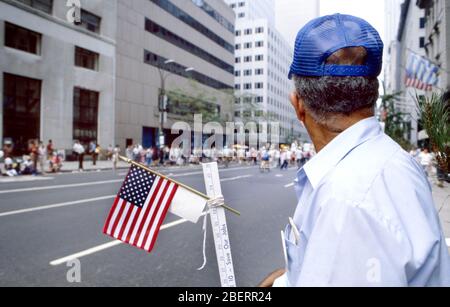 New York, U.S.A. - September 06,2003; Labor Day Parade when members of Unions march in the Labor Day Parade up 5th Avenue in New York City. Stock Photo