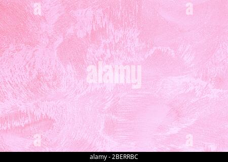 Texture of pink decorative plaster or concrete. Abstract backdrop for design. Art stylized banner with copy space for text. Stock Photo