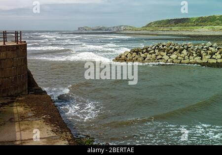 Coastal view looking north from Harrington Harbour in Cumbria Stock Photo