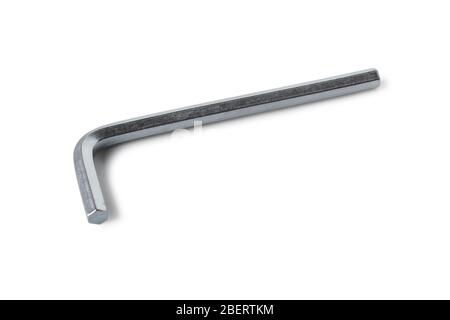 Hex wrench for fasteners closeup isolated on white Stock Photo