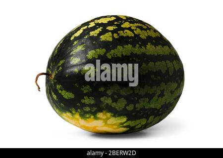 Ripe striped watermelon isolated on a white background Stock Photo