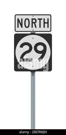 Vector illustration of the New Jersey State Highway road sign on metallic post Stock Vector