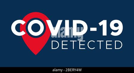 Coronavirus COVID-19 with map pin locator, vector Stock Vector