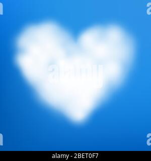Heart shaped cloud in the blue sky. EPS 10 Stock Vector