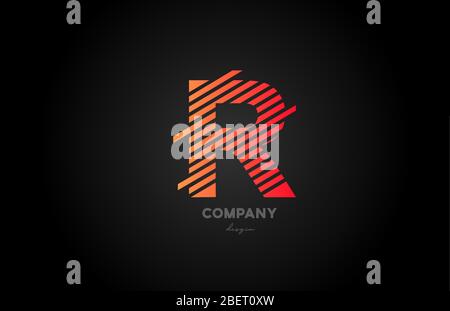 R orange alphabet letter logo icon design for company and business Stock Vector