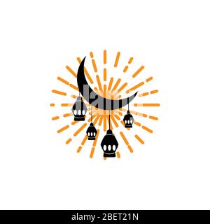 islamic lantern icon vector template illustration Stock Vector