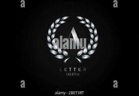 A silver metal grey alphabet letter logo icon design with swoosh ...