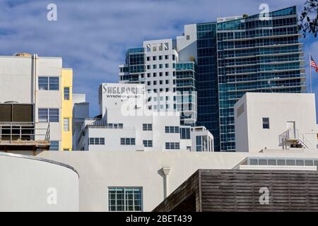Shelborne Hotel Wyndham Grand on Collins Ave in South Beach, Miami, Florida, USA Stock Photo