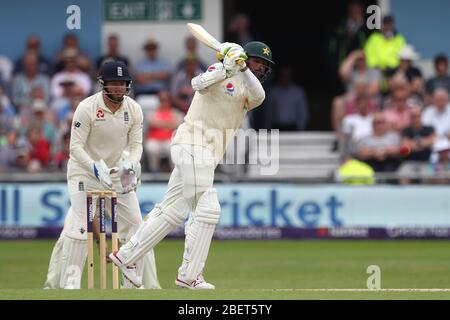 LEEDS, UK - JUNE 3rd Mohammed Amir of Pakistan batting  during the third day of the Second Nat West Test match between England and Pakistan at Headingley Cricket Ground, Leeds on Sunday 3rd June 2018. (Credit: Mark Fletcher | MI News) Stock Photo