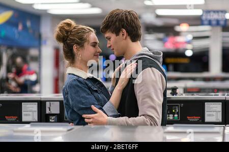 BABY DRIVER 2017Sony Pictures Releasing film with Lily James and Ansel Elgort Stock Photo