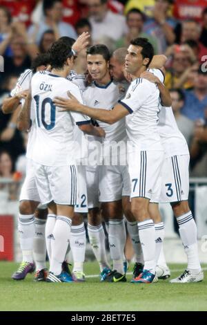 Real Madrid's  players celebrates Rodanlo´s goal during Super Copa of Spain on Agost 29th 2012...Photo:  (ALTERPHOTOS/Ricky) Super Cup match. August 2 Stock Photo