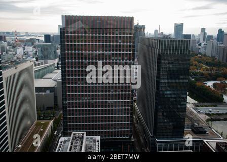 Tokyo City Cityscape Skyline Layout High Density 2 Chome-4-1 Marunouchi, Chiyoda City, Tokyo 100-6390, Japan Stock Photo