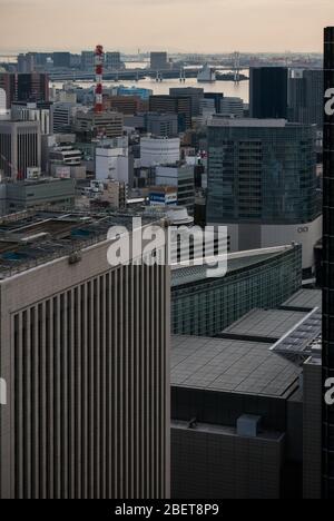 Tokyo City Cityscape Skyline Layout High Density 2 Chome-4-1 Marunouchi, Chiyoda City, Tokyo 100-6390, Japan Stock Photo