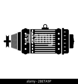 Electric Motor Icon Isolated on White Background. Industrial Engine Stock Vector