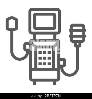 Medical ventilator line icon, breathing and health, oxygen sign, vector graphics, a linear icon on a white background, eps 10. Stock Vector