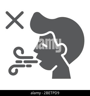 Difficulty breathing glyph icon, dysnea and covid-19, coronavirus symptom sign, vector graphics, a solid icon on a white background, eps 10. Stock Vector