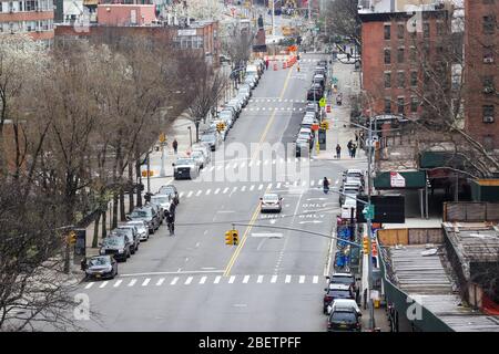 New York, New York, USA. 30th Mar, 2020. Empty streets in Downtown on Manhattan Island in New York City in the United States. New York City is the epicenter of the Coronavirus pandemic Credit: William Volcov/ZUMA Wire/Alamy Live News Stock Photo