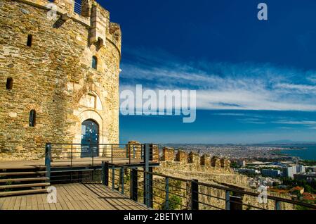 City view from Trigonion tower of upper town, Thessaloniki, Macedonia, Greece Stock Photo