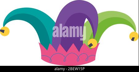 Isolated harlequin hat Stock Vector