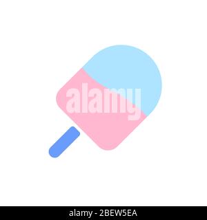 Ice Cream flat colour icon in simple style Stock Vector