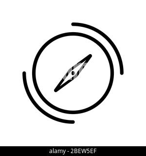 simple black and white compass windrose icon or symbol vector ...