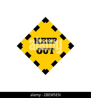 Yellow out sign with dotted line. vector icon Stock Vector