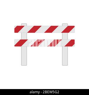 Vector Color Realistic Illustration Of Road Barrier For Traffic and Transportation Concepts, Prints Or Under Construction Web Page Stock Vector