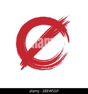 Vector stop sign in brush style on white background isolated Stock Vector