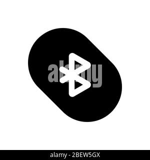 Bluetooth sign icon, vector illustration. Flat design black color sign in simple outline style Stock Vector