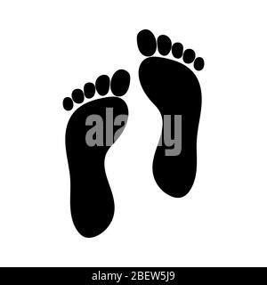 footprints icon - flat vector illustration isolated on white background Stock Vector