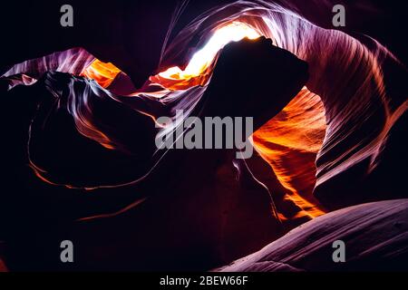 Beautiful colors at the Antelope Canyon near Page, Arizona, USA Stock Photo