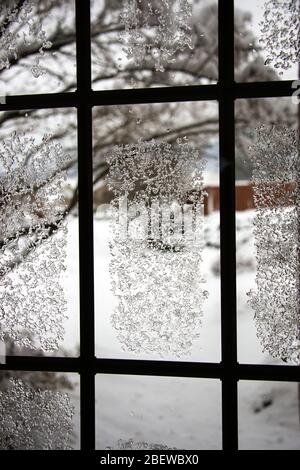 ice on window Stock Photo