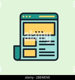Website. Concept illustration, flat design linear style banner. Usage for e-mail newsletters, headers, blog posts, print and more. Vector Stock Vector