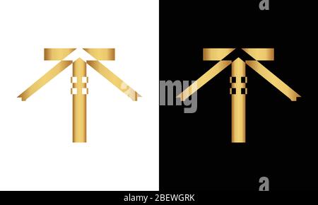 T letter roof shape logo. Real estate logo. Stock Vector