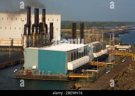 Oil Power Station, Puerto Quetzal, Guatemala, Central America Stock Photo