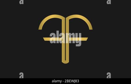 Heart Shaped Letter F or Letter FF Iconic Logo Design, logo design for wedding invitation, wedding name and business name. Stock Vector