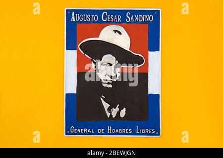 Augusto Cesar Sandino Plaque, Heroes Monument, City of Leon, Department of Leon, Nicaragua, Central America Stock Photo