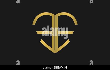 Heart Shaped Letter E or Letter EE Iconic Logo Design, logo design for wedding invitation, wedding name and business name. Stock Vector