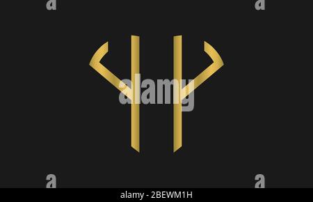 y, yy Letter Logo Design with Creative Modern Trendy Typography and monogram logo. Stock Vector