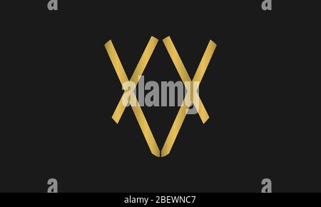 Heart Shaped Letter X or Letter XX Iconic Logo Design, logo design for wedding invitation, wedding name and business name. Stock Vector