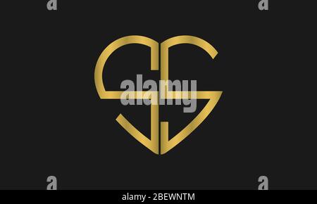 Heart Shaped Letter S or Letter SS Iconic Logo Design, logo design for wedding invitation, wedding name and business name. Stock Vector