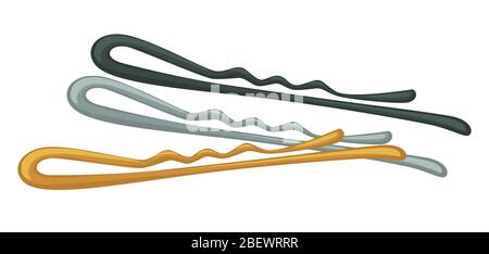 Hairpins for female hairsdoes, trendy and simple hair accessories Stock Vector