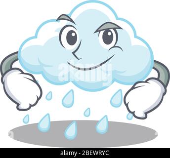 A mascot design of cloudy rainy having confident gesture Stock Vector