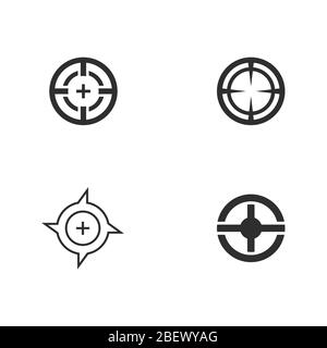 Target logo vector design, focus graphic logo concept template, set of circle target icon vector illustrations. Stock Vector