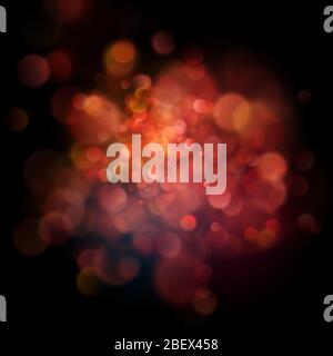 Abstract defocused circular red bokeh on dark background. EPS 10 Stock Vector