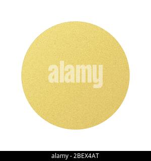 Golden round circle label with volume structure. Isolated object on transparent background. EPS 10 Stock Vector