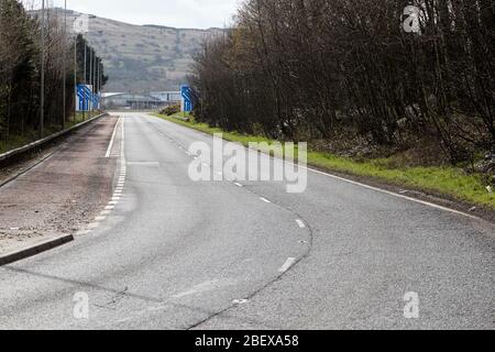 empty m2 motorway sandyknowes onslip during coronavirus lockdown in Newtownabbey Northern Ireland UK Stock Photo