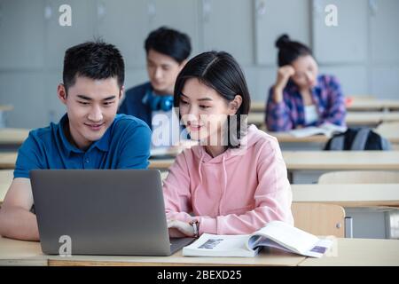 College students' classroom learning in class Stock Photo